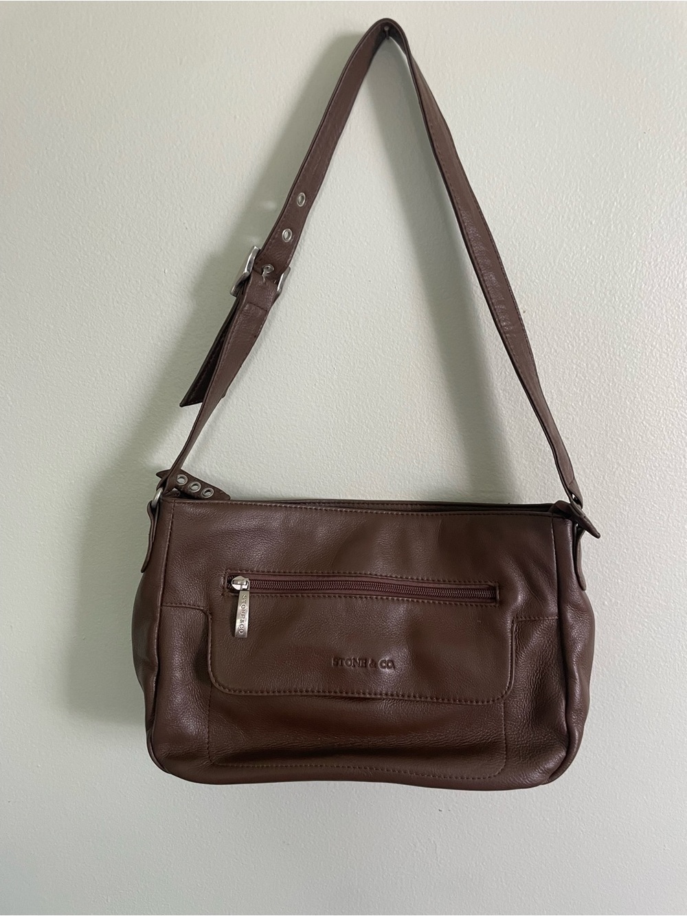 Stone & Co. Dark Brown Leather Shoulder Bag
